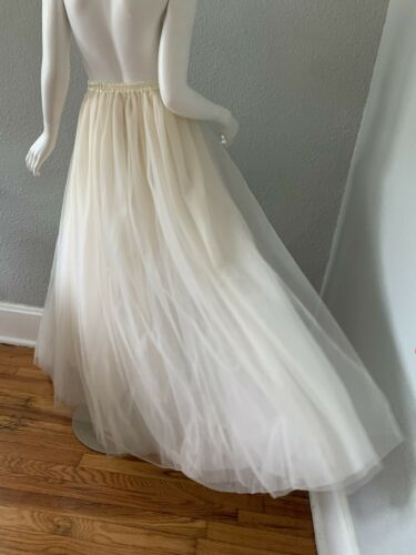 Vintage 80s Off White LAYERED TULLE Party Prom Maxi Wedding Dress Skirt XS/S - Fresh Stock Dated October 2025