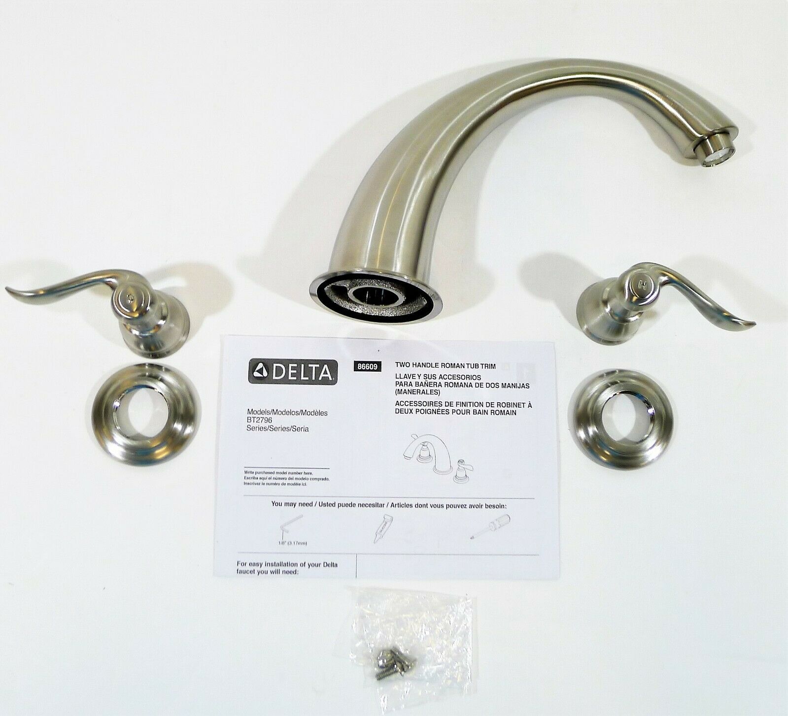 Delta Roman Tub Trim Only in Stainless BT2796-SS - OPEN BOX - Fresh Stock Dated October 2025