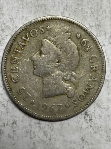 Dominican Republic 25 Centavos 1967 Item - Box 13 - Fresh Stock Dated October 2025