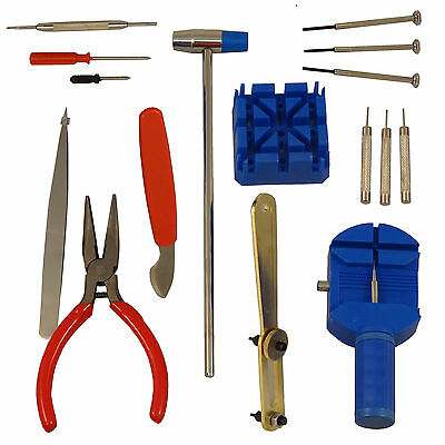 16pc Watch Back Opener Repair Tool Kit Band Pin Strap Link Remover Watchmaker - Fresh Stock Dated October 2025