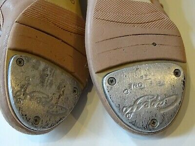 SUNTAN TAN CAPEZIO LEATHER MARY JANE VELCRO TAP DANCE SHOES girls 13.5 M - Fresh Stock Dated October 2025