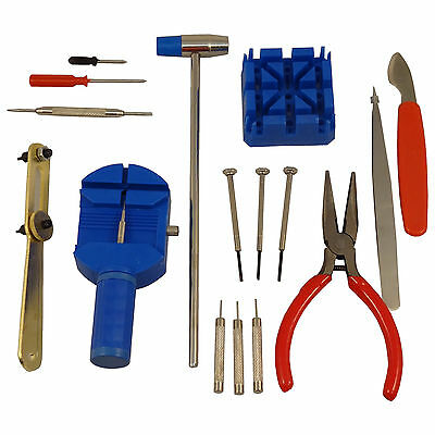 16pc Watch Back Opener Repair Tool Kit Band Pin Strap Link Remover Watchmaker - Fresh Stock Dated October 2025