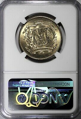 Dominican Republic 1968 1/2 Peso NGC MS64 Mintage-600 000 KM# 21a.1 (026) - Fresh Stock Dated October 2025