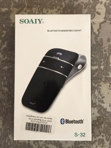 SOAIY S-32 Voice Commands Hands-free Wireless In-Car Bluetooth Speakerphone - Fresh Stock Dated October 2025