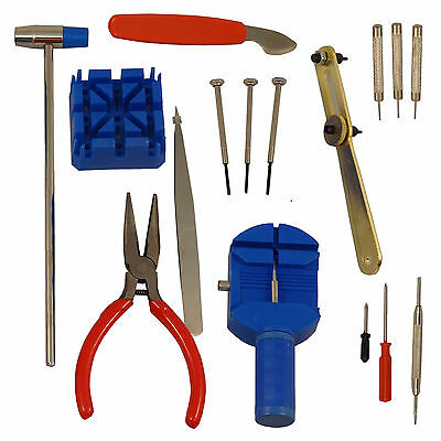 16pc Watch Back Opener Repair Tool Kit Band Pin Strap Link Remover Watchmaker - Fresh Stock Dated October 2025
