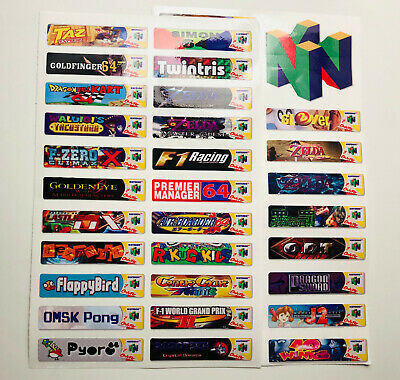 Nintendo 64 N64 End Labels All 296 Custom Game Stickers + homebrew, Variants - Fresh Stock Dated October 2025