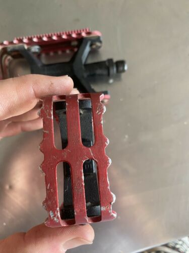 Skyway Tuff Pedals 9/16 Old School BMX PK Ripper Hutch Red - Fresh Stock Dated October 2025