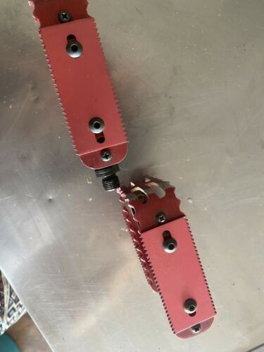 Skyway Tuff Pedals 9/16 Old School BMX PK Ripper Hutch Red - Fresh Stock Dated October 2025