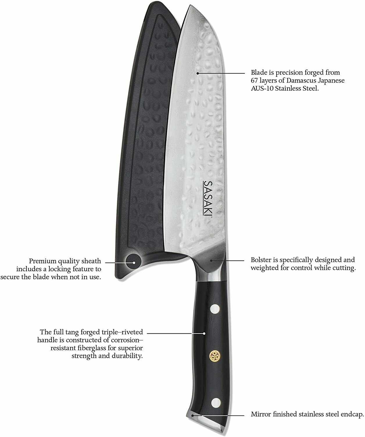 Sasaki Takumi Japanese Knife Set 3 DAMASCUS 3.5/7/8 PAIRING KNIFE ARTISAN SERIES - Fresh Stock Dated October 2025