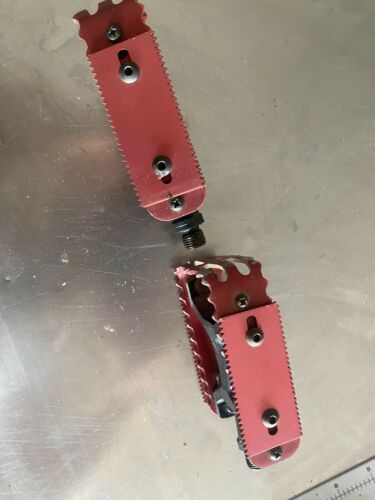 Skyway Tuff Pedals 9/16 Old School BMX PK Ripper Hutch Red - Fresh Stock Dated October 2025