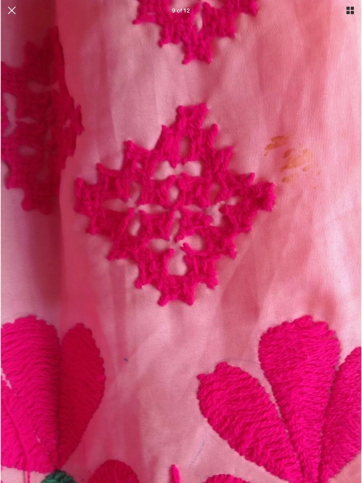 VINTAGE HANDMADE FRIDA KAHLO STYLE PINK EMBROIDERED LONG MAXI SKIRT BOHO INDIA - Fresh Stock Dated October 2025