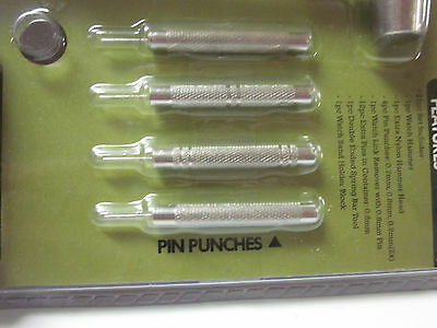 WATCH REPAIR KIT 21pc HAMMER PIN PUNCHES LINK REMOVER SPRING BAR TOOL BAND BLOCK - Fresh Stock Dated October 2025