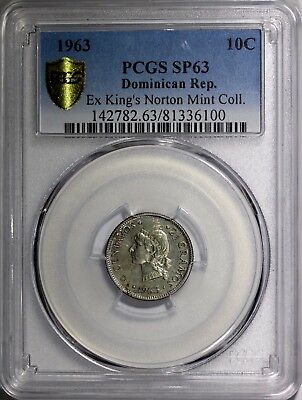 Dominican Republic 1963 10 Centavos PCGS SP63 8 examples known KM# 27 ex King's - Fresh Stock Dated October 2025