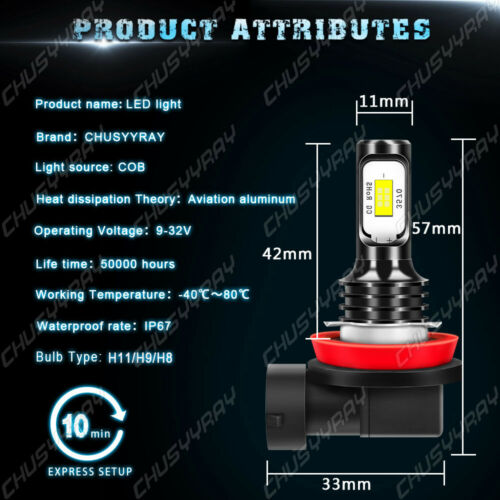 For 2011-2020 Suzuki GSXR600 GSXR750 6000K LED Headlight Bulbs High Low Beam Kit - Fresh Stock Dated October 2025