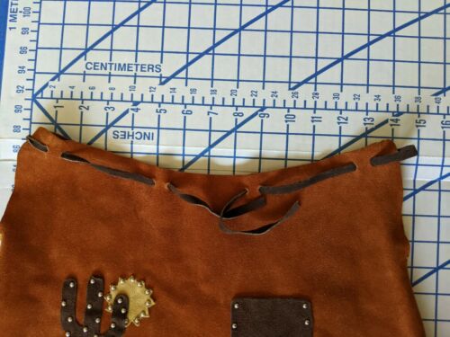 Vintage Suede Southwestern Skirt with cactus and sun - Fresh Stock Dated October 2025