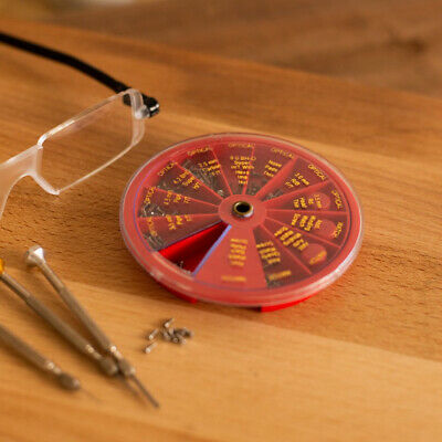 250 Piece Universal Eye Glasses And Watch Repair Screw Kit Revolving Organizer - Fresh Stock Dated October 2025