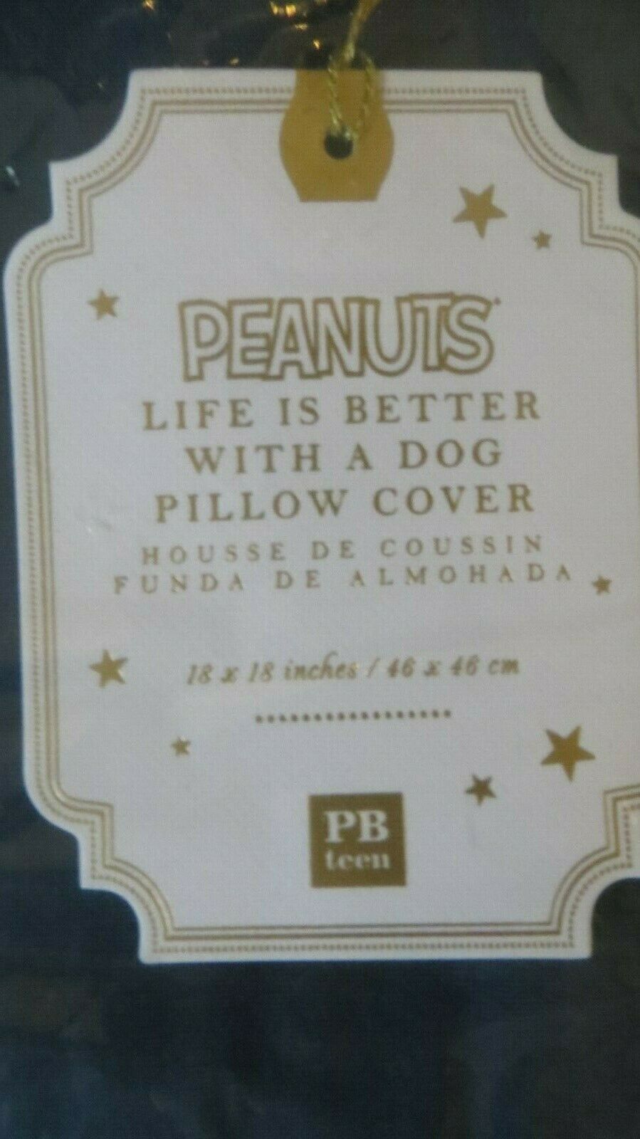 Pottery Barn kid Peanuts SNOOPY dog charlie brown pillow cover Sham Holiday Gift - Fresh Stock Dated October 2025