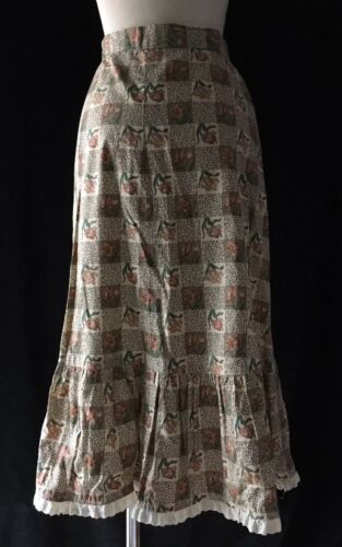 Vintage 70's Hippy Peasant Skirt Boho Prarie Ruffles Pockets Gypsy Button Up - Fresh Stock Dated October 2025