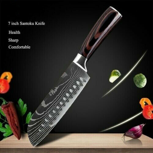4Pcs Kitchen Knife Set Damascus Pattern Stainless Steel Professional Chef Knives - Fresh Stock Dated October 2025