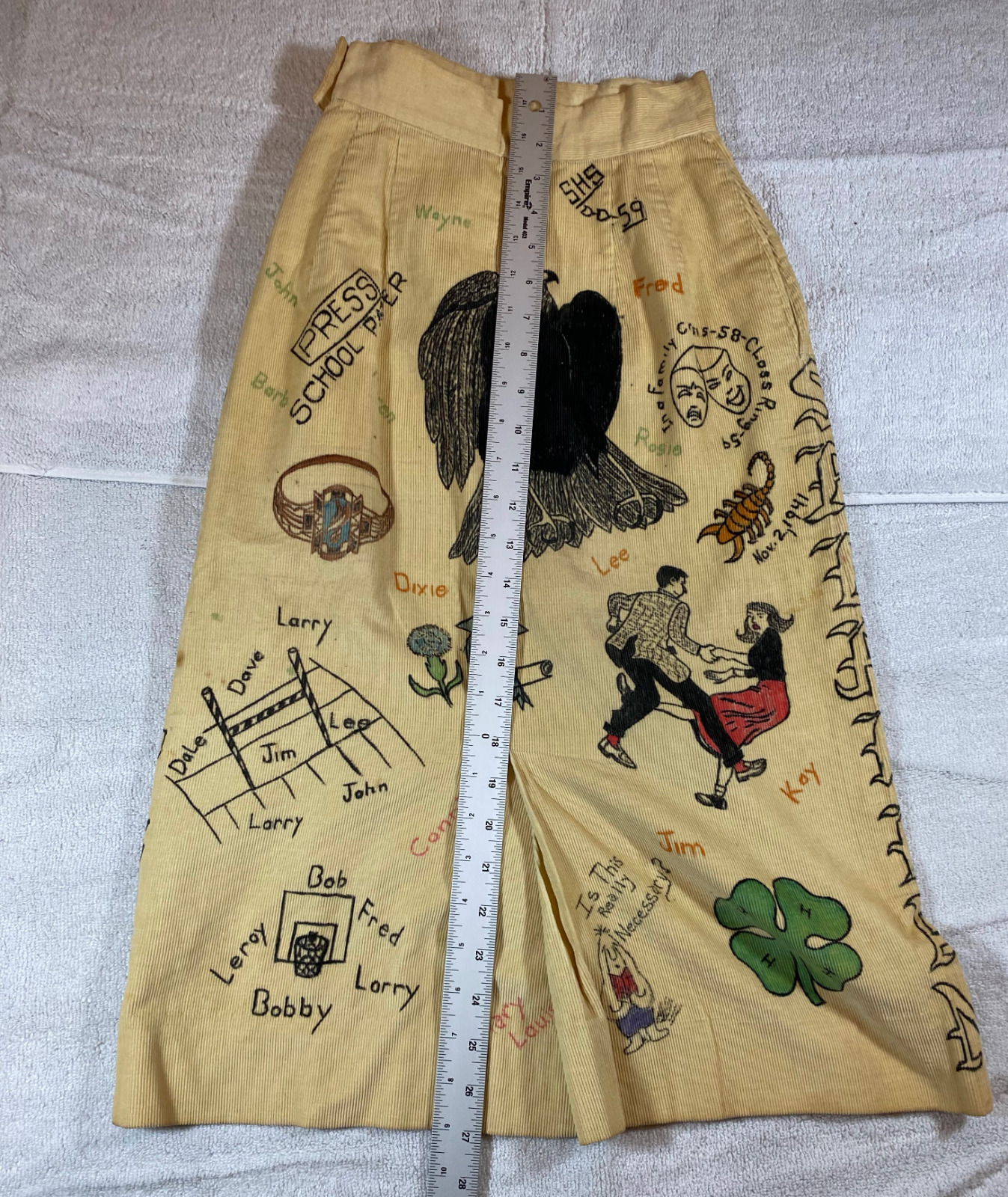 1959 SENIOR CORDS VINTAGE CORDUROY SKIRT SHERIDAN HIGH SCHOOL BLACKHAWK INDIANA - Fresh Stock Dated October 2025