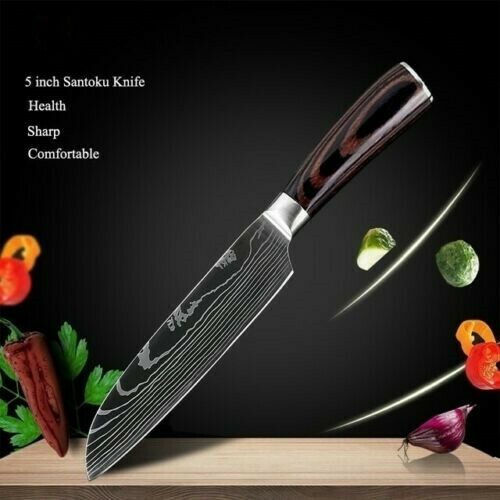 4Pcs Kitchen Knife Set Damascus Pattern Stainless Steel Professional Chef Knives - Fresh Stock Dated October 2025