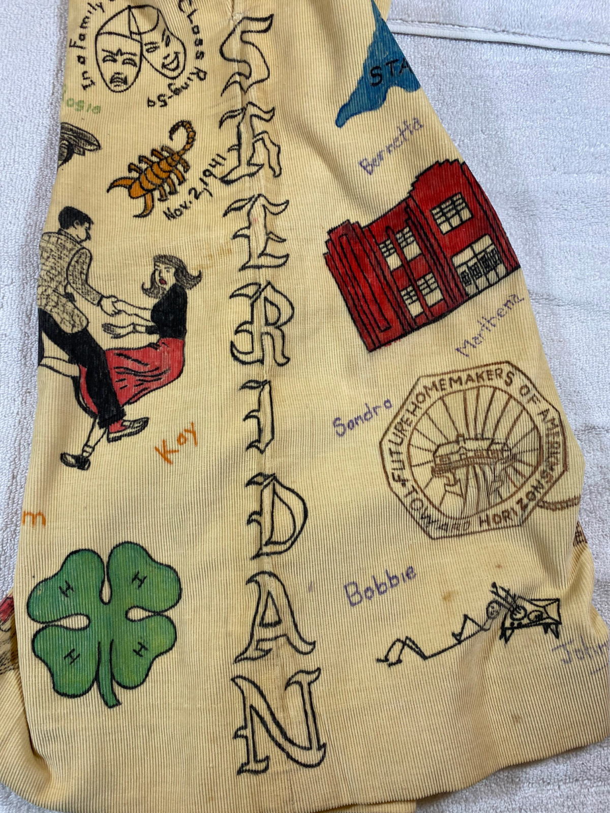1959 SENIOR CORDS VINTAGE CORDUROY SKIRT SHERIDAN HIGH SCHOOL BLACKHAWK INDIANA - Fresh Stock Dated October 2025