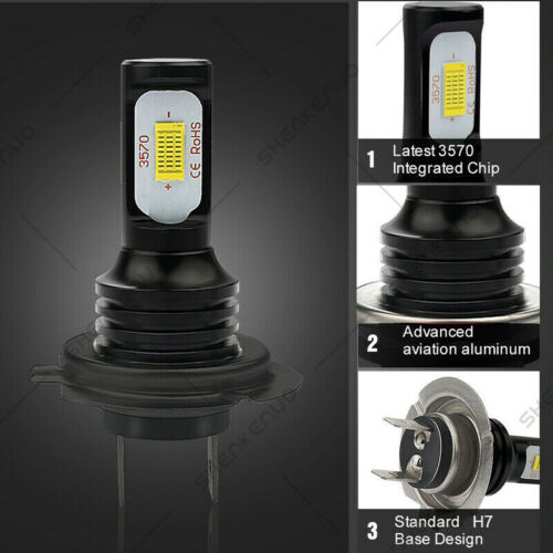 For Kawasaki KLR650 2008-2018 2PCS H7 LED Headlight Lights Bulbs Motorcycle Bike - Fresh Stock Dated October 2025