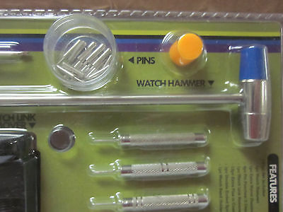 WATCH REPAIR KIT 21pc HAMMER PIN PUNCHES LINK REMOVER SPRING BAR TOOL BAND BLOCK - Fresh Stock Dated October 2025