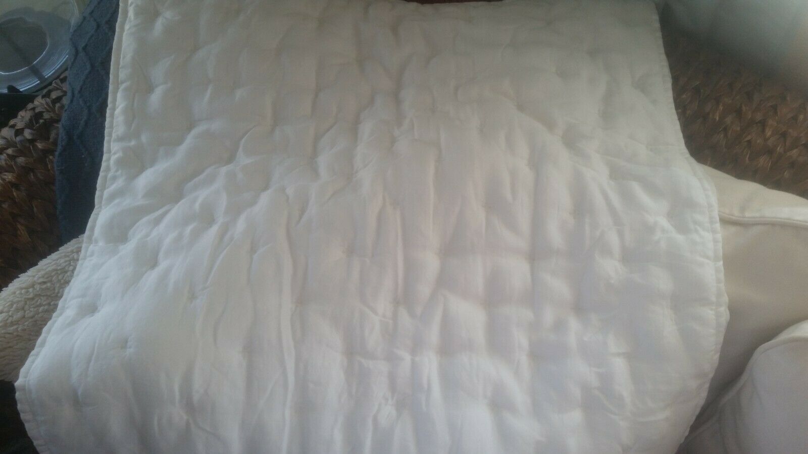NEW pottery barn teen amelia tencel cross stitch cloud euro sham white - Fresh Stock Dated October 2025