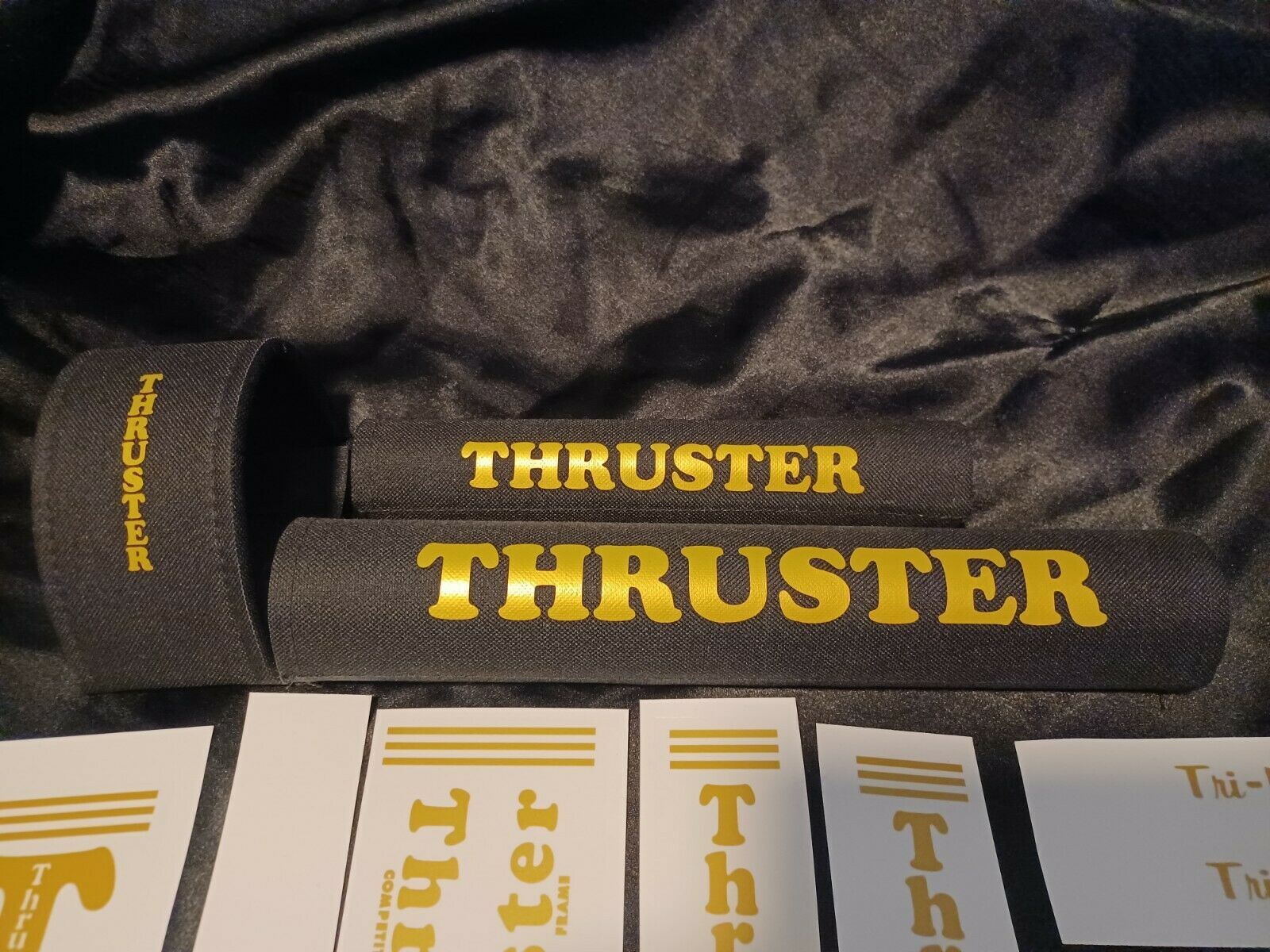 New Re-pop THRUSTER TRI Power XL Sticker & Pad Set Gold BMX Hutch Haro Mongoose - Fresh Stock Dated October 2025
