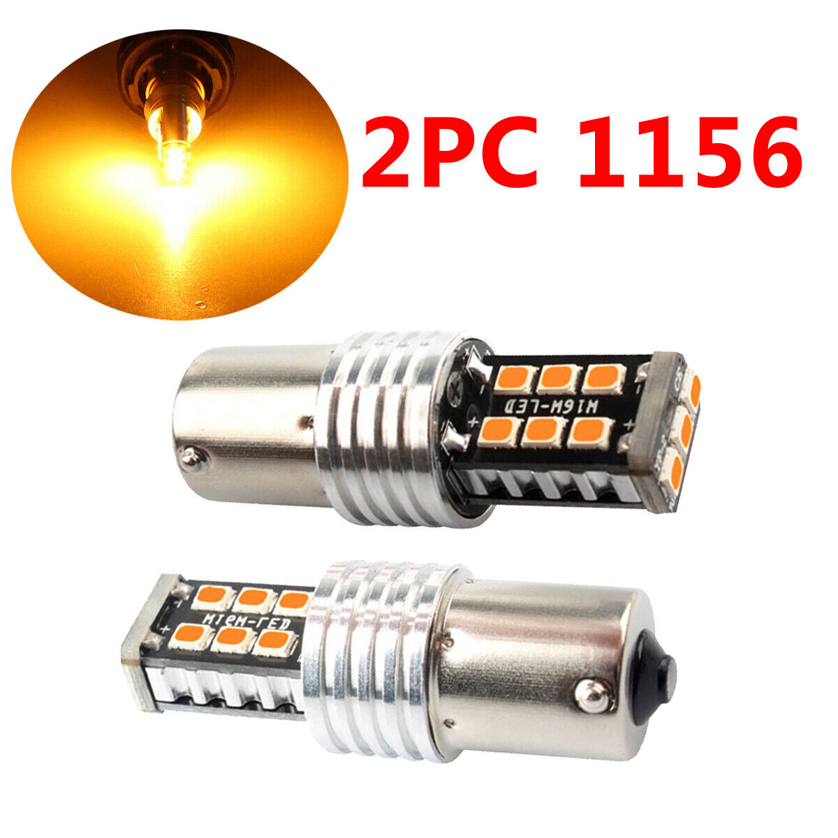 For Honda CBR1100XX 1997-2003 -2X Yellow LED Rear Turn Signal Light 1073 1156 US - Fresh Stock Dated October 2025