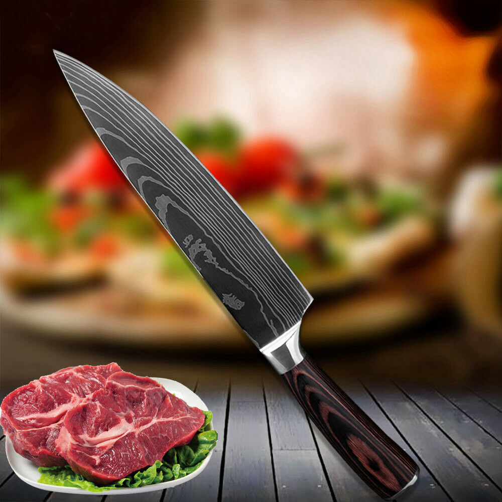 6 Pcs Kitchen Cook Knives Set Japanese Damascus Style Stainless Steel Chef Knife - Fresh Stock Dated October 2025