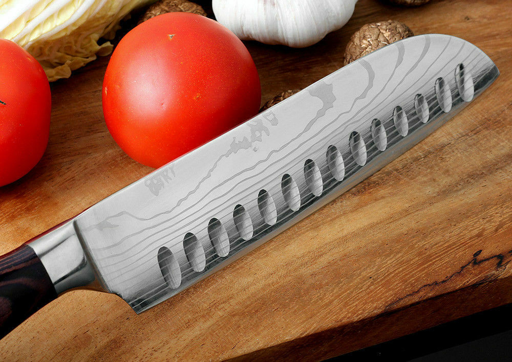 4Pcs Kitchen Knife Set Damascus Pattern Stainless Steel Professional Chef Knives - Fresh Stock Dated October 2025