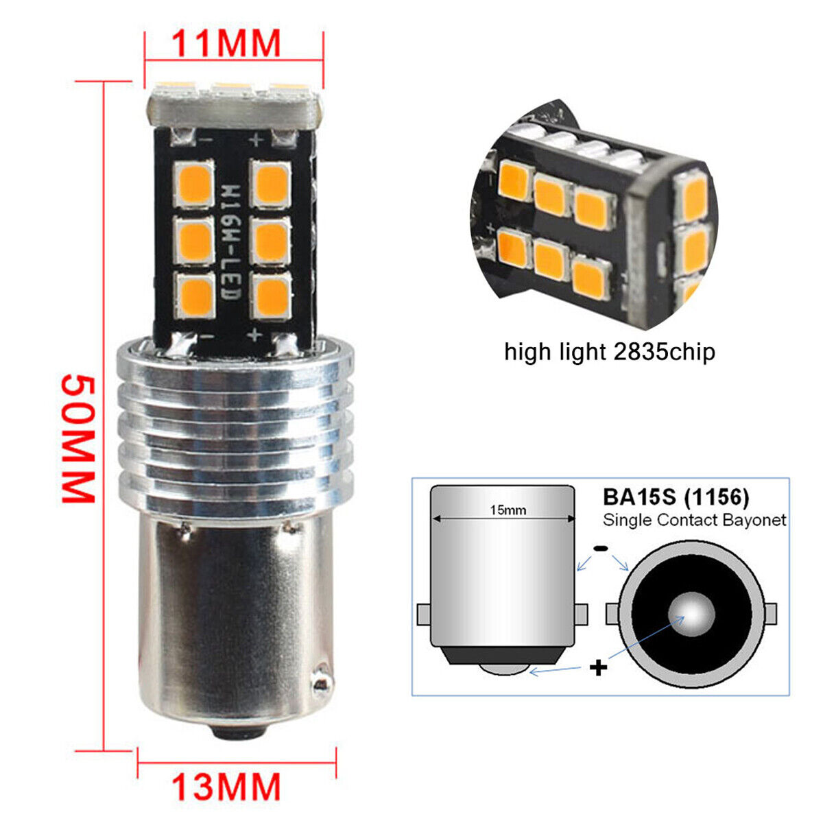 For Honda CBR1100XX 1997-2003 -2X Yellow LED Rear Turn Signal Light 1073 1156 US - Fresh Stock Dated October 2025