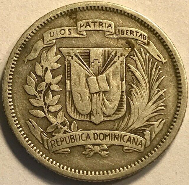 DOMINICAN REPUBLIC - Silver 25 Centavos - 1939 - KM-20 - Very Fine - KEY DATE! - Fresh Stock Dated October 2025