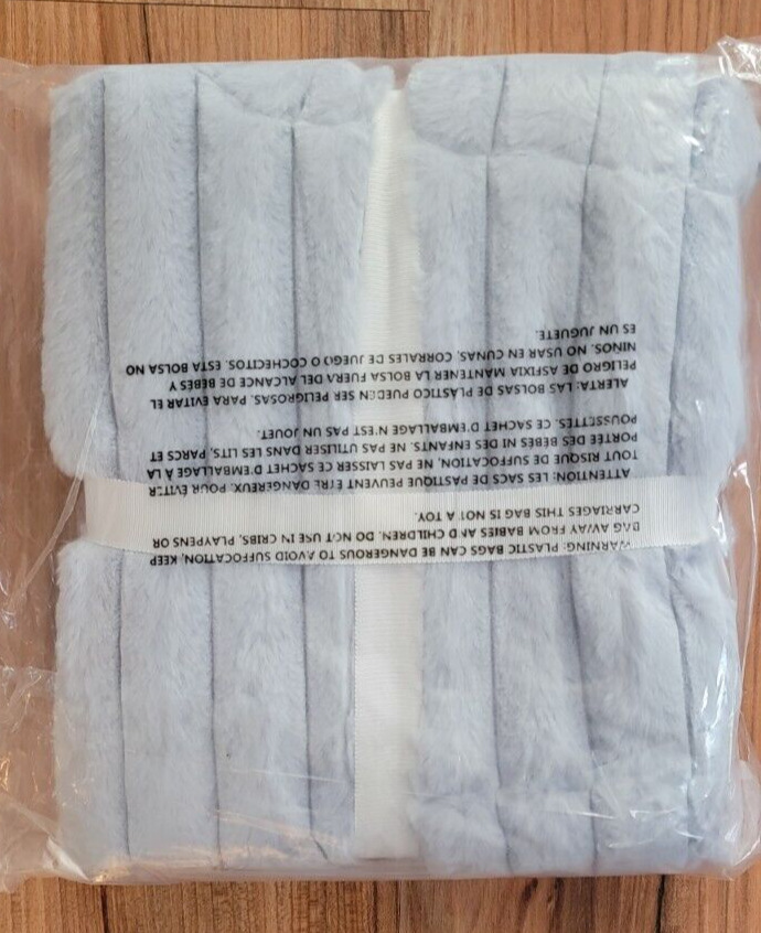Pottery Barn RECYCLED CHANNEL Faux Fur Backrest Pillow Cover BLUE NWT #P422 - Fresh Stock Dated October 2025