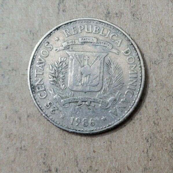 Dominican Republic 25 centavos, 1986, KM#61.2, copper-nickel, Mirabal Sisters - Fresh Stock Dated October 2025