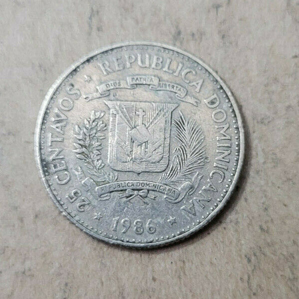 Dominican Republic 25 centavos, 1986, KM#61.2, copper-nickel, Mirabal Sisters - Fresh Stock Dated October 2025