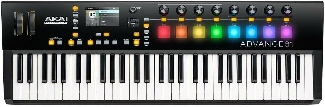 akai advance 61 MIDI controller keyboard with pads and digital screen - Fresh Stock Dated October 2025