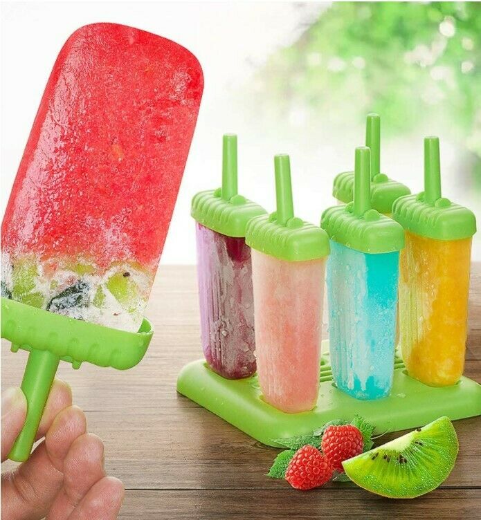 Juego de 6-12 moldes reutilizables de silicona para paletas heladas - Fresh Stock Dated October 2025