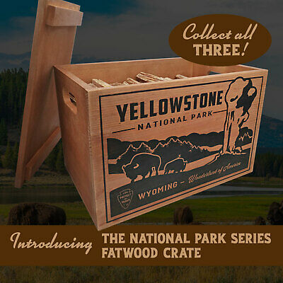 Better Wood Products Protect the Parks Fatwood Firestarter Crate, Yellowstone - Fresh Stock Dated October 2025