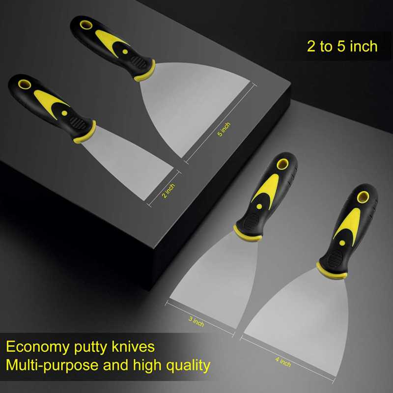 Putty Knife Set 4 Piece Paint Scraper Taping Knife Spackle Knife For Drywall New - Fresh Stock Dated October 2025