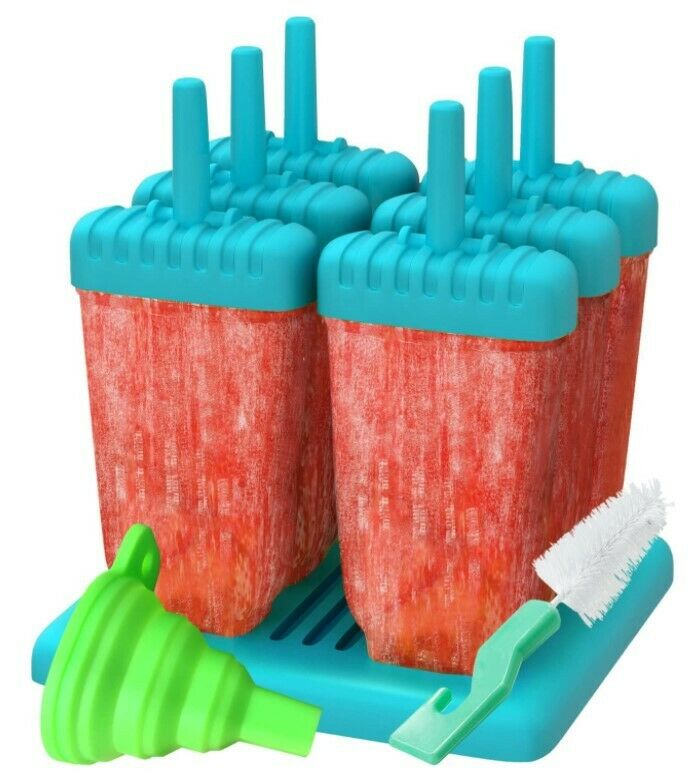 Juego de 6-12 moldes reutilizables de silicona para paletas heladas - Fresh Stock Dated October 2025