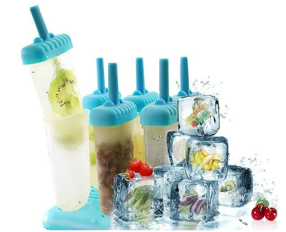 Juego de 6-12 moldes reutilizables de silicona para paletas heladas - Fresh Stock Dated October 2025