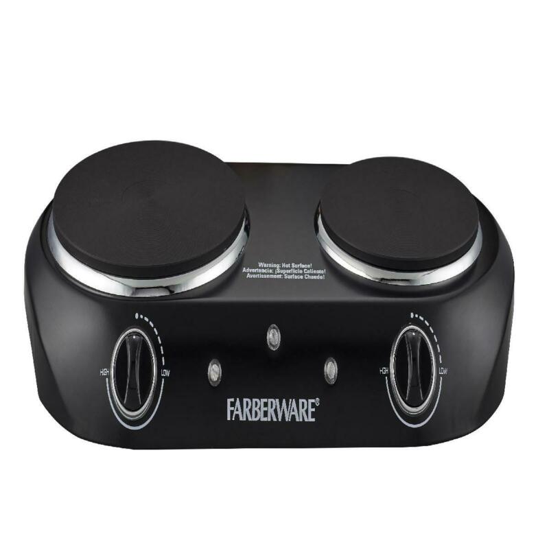 Double Burner Electric Cook Top Black 1800W 2 Burner Cooking Stove Convenient - Fresh Stock Dated October 2025