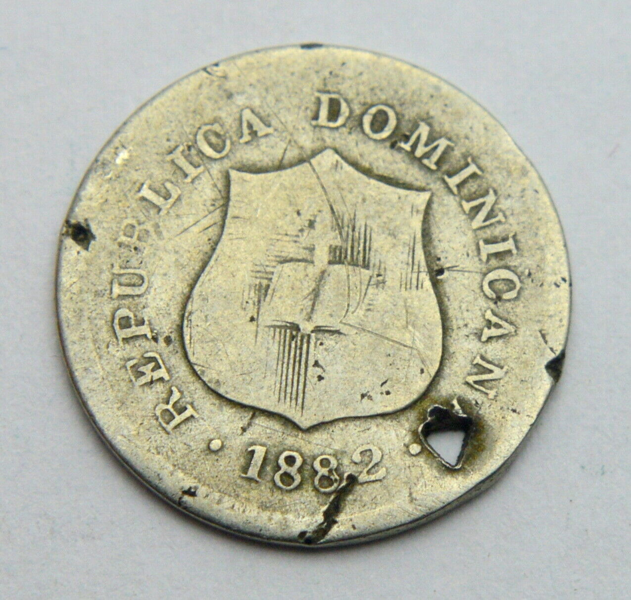 DOMINICANA 1 1/4 CENTAVOS 1882 OLD SILVER COIN - Fresh Stock Dated October 2025