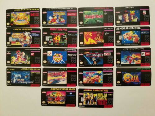 NES Back label rear label Snes Cartridge Replacement Game Label Sticker Precut - Fresh Stock Dated October 2025