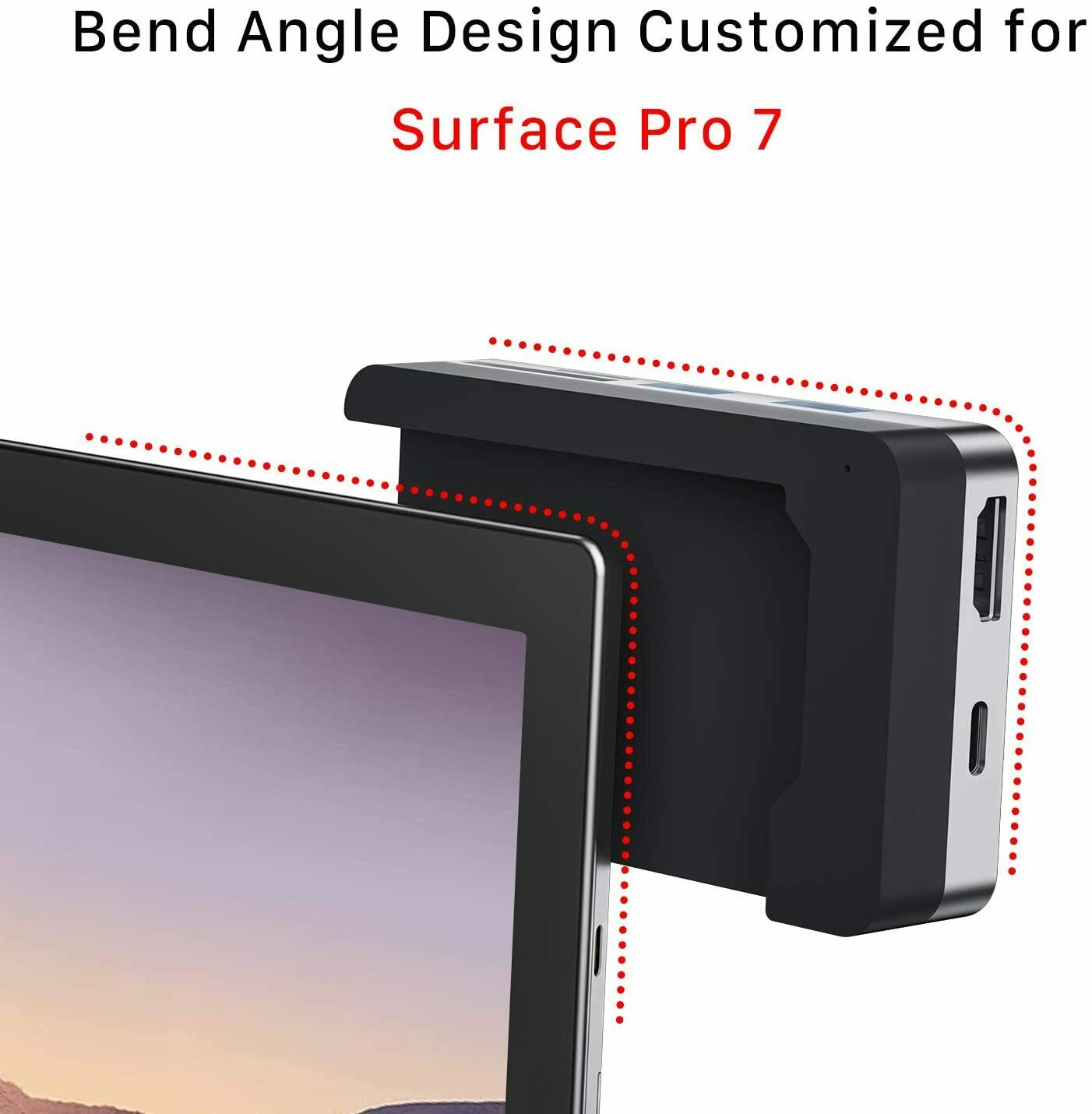 BYEASY Surface Pro 7 Docking Station with 4K HDMI,USB-C PD Charging& Card Reader - Fresh Stock Dated October 2025