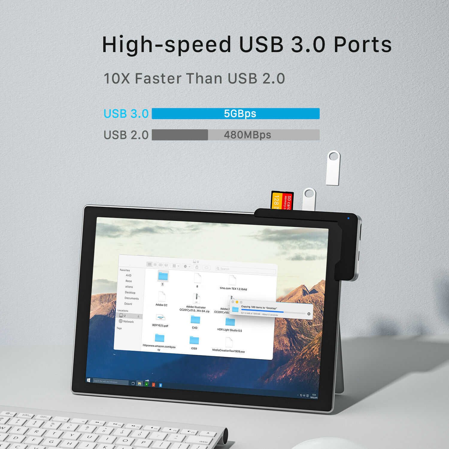 BYEASY Surface Pro 7 Docking Station with 4K HDMI,USB-C PD Charging& Card Reader - Fresh Stock Dated October 2025