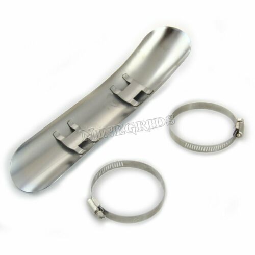 Chrome Steel Curve Motorcycle Exhaust Pipe Burn-Proof Plate Heat shield Cover - Fresh Stock Dated October 2025